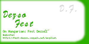 dezso fest business card